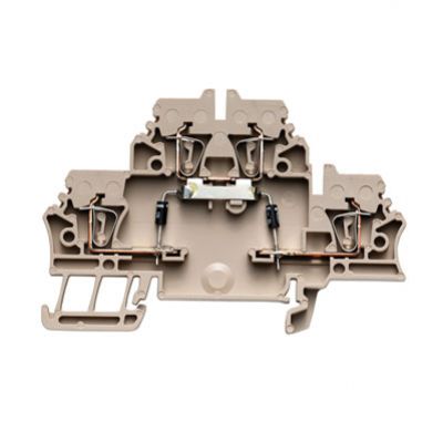 WEIDMULLER ZDK 2.5/D/5 Blok zaciskowy, złącze sprężynowe, 2.5 mm², 500 V, 10 A, dioda 1N 4007, dioda 1N 4007, TS 35, Ciemnobeżowy 1690050000 /50szt./ (1690050000)